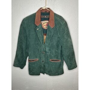 Outback Red Vintage Mens Leather Jacket Size S Small Green Casual Leather Games